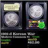 Image 1 : 1991-d Korean War Modern Commem Dollar $1 Graded ms70, Perfection BY USCG