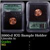 Image 1 : 2000-d Lincoln Cent ICG Sample Holder 1c Graded NG By ICG