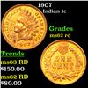 Image 1 : 1907 Indian Cent 1c Grades Select Unc RD