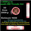 Image 1 : Shotgun Lincoln 1c roll, 2009-p Bi-centennial 50 pcs N.F String & Son Wrapper.