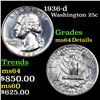 Image 1 : 1936-d Washington Quarter 25c Graded Unc details