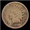 Image 2 : 1862 Indian Cent 1c Grades f+