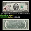 Image 1 : 1976 $2 Federal Reserve Note 1st Day of Issue, with Stamp Grades Gem CU
