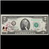 Image 2 : 1976 $2 Federal Reserve Note 1st Day of Issue, with Stamp Grades Gem CU