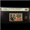 Image 2 : 1874 25c Fractional Currency, 5th Issue, Short Thick Key FR-1309  Graded cu66 By PMG