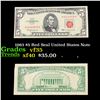 1963 $5 Red Seal United States Note Grades vf++