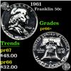 Proof 1961 Franklin Half Dollar 50c Grades GEM++ Proof