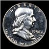 Image 2 : Proof 1956 Type 1 Franklin Half Dollar 50c Grades Choice Proof