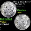 Image 1 : 1921-p Morgan Dollar Mint Error $1 Grades Select Unc