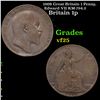 1908 Great Britain 1 Penny, Edward VII KM-794.2 Grades vf+