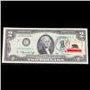 Image 2 : 1976 $2 Federal Reserve Note 1st Day of Issue, with Stamp (Philadelphia, PA) Grades Gem CU