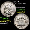 1951-d Franklin Half Dollar 50c Grades GEM FBL