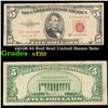1953B $5 Red Seal United States Note Grades vf, very fine