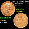 Image 1 : 1957-p Lincoln Cent Mint Error 1c Grades Choice Unc BN