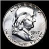 Image 2 : 1957-d Franklin Half Dollar 50c Grades Choice Unc FBL