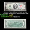 Image 1 : 1976 $2 Federal Reserve Note 1st Day of Issue, with Stamp (Philadelphia, PA) Grades Gem CU
