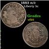 Image 1 : 1883 n/c Liberty Nickel 5c Grades vf+