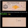Image 1 : 1901 The First National Bank of Bainbridge, NY Check For $50 Grades NG
