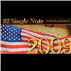 Image 2 : 2003A $2 Federal Reserve Note, Uncirculated 2009 BEP Folio Issue (San Francisco, CA) Grades Gem CU