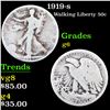 1919-s Walking Liberty Half Dollar 50c Grades g+