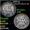 Image 1 : 1857-p Seated Liberty Dime 10c Grades xf+