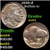 Image 1 : 1938-d Buffalo Nickel 5c Grades Choice Unc