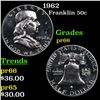 Image 1 : Proof 1962 Franklin Half Dollar 50c Grades GEM+ Proof
