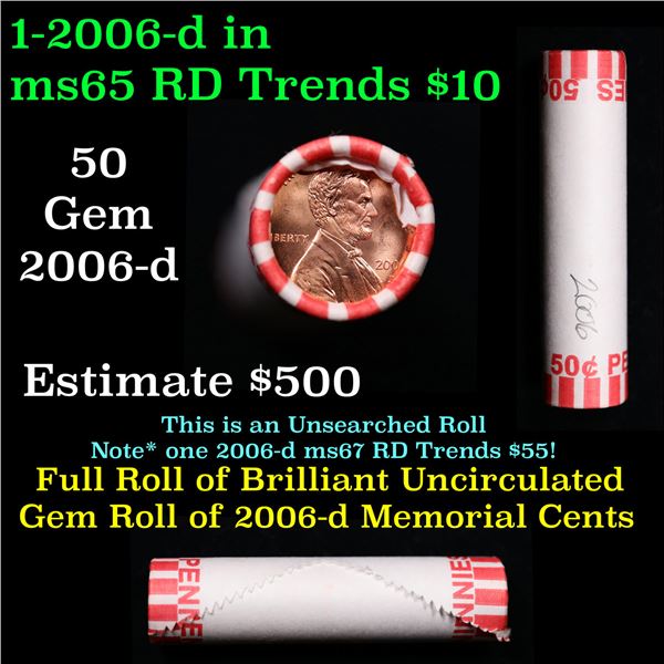 Shotgun Lincoln 1c roll, 2006-d 50 pcs Wrapper.