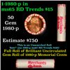 Image 1 : Shotgun Lincoln 1c roll, 1980-p 50 pcs Merchants Bank Wrapper.