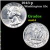 Image 1 : 1943-p Washington Quarter 25c Grades Choice Unc