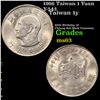 1966 Taiwan 1 Yuan Y-543 Grades Select Unc