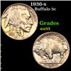 1936-s Buffalo Nickel 5c Grades Select AU