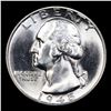 Image 2 : 1945-p Washington Quarter 25c Grades GEM+ Unc