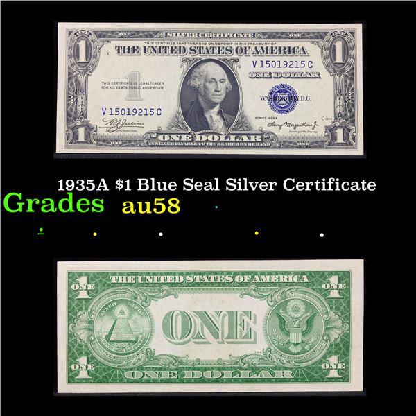 1935A $1 Blue Seal Silver Certificate Grades Choice AU/BU Slider