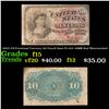 Image 1 : 1870's US Fractional Currency 10¢ Fourth Issue Fr-1257 40MM Seal Watermarked Grades f+