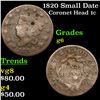 Image 1 : 1820 Small Date Coronet Head Large Cent 1c Grades g+