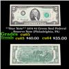 Image 1 : **Star Note** 1976 $2 Green Seal Federal Reserve Note (Philadelphia, PA) Grades Gem CU