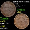 Image 1 : 1863 New York Civil War Token 1c Grades xf+