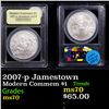 Image 1 : 2007-p Jamestown Modern Commem Dollar $1 Graded ms70, Perfection BY USCG