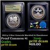 Image 1 : Proof 2013-p 5-Star Generals Marshall & Eisenhower Modern Commem Dollar $1 Graded GEM++ Proof Deep C