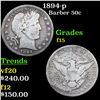 Image 1 : 1894-p Barber Half Dollars 50c Grades f+