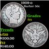 1909-o Barber Half Dollars 50c Grades f+
