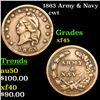 1863 Army & Navy Civil War Token 1c Grades xf+