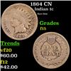 Image 1 : 1864 CN Indian Cent 1c Grades f+