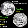 Image 1 : 1946-d Washington Quarter 25c Grades GEM+ Unc