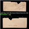 1801 New York Merchant's Bank Check for $50 Grades NG