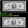 Image 1 : Set of 2 Consecutive 1976 $2 Federal Reserve Notes (Philadelphia, PA) Grades Choice CU