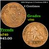 1859 Belgium 2 Centimes KM-4 Grades vf++
