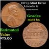 Image 1 : 1971-p Lincoln Cent Mint Error 1c Grades Select Unc BN