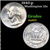 Image 1 : 1943-p Washington Quarter 25c Grades Select+ Unc